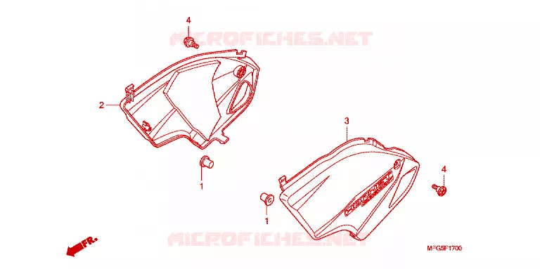 COUVERCLES LATERAUX Honda MOTO 600 HORNET 2010  CB600FA_BR