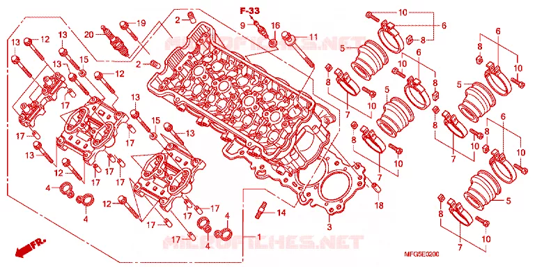 CULASSE Honda MOTO 600 HORNET 2010  CB600FA_BR