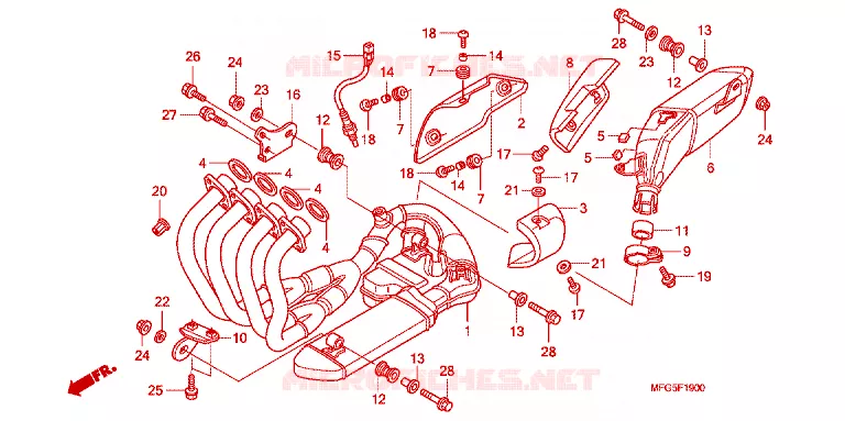 SILENCIEUX D'ECHAPPEMENT Honda MOTO 600 HORNET 2010  CB600FA_BR