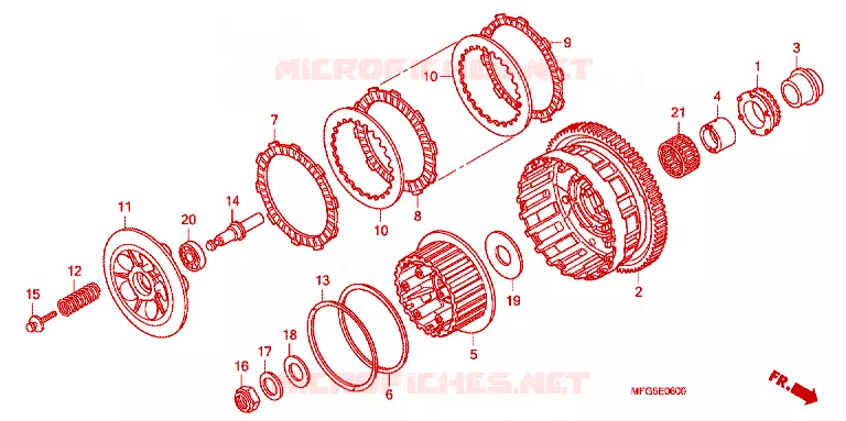 EMBRAYAGE Honda MOTO 600 HORNET 2011  CB600FB_BR