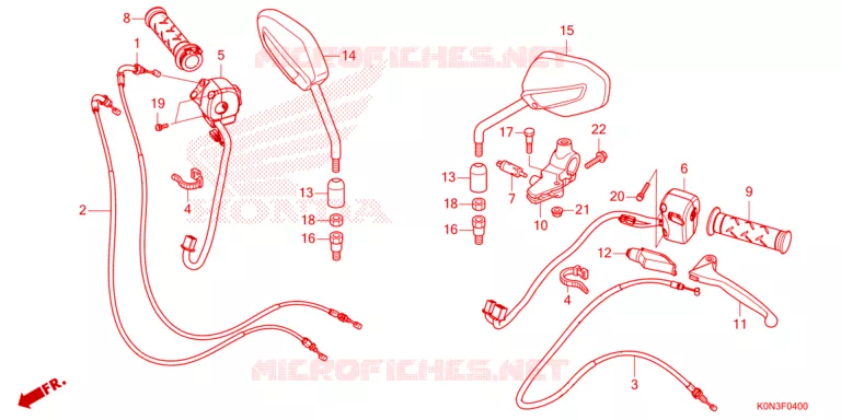 LEVIER DE GUIDON - CABLE - COMMODO Honda MOTO 125 CBF 2023  CBF125MN_2U