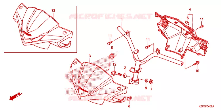 GUIDON - CARENAGE Honda SCOOTER 110 DIO 2021  SCV110FH