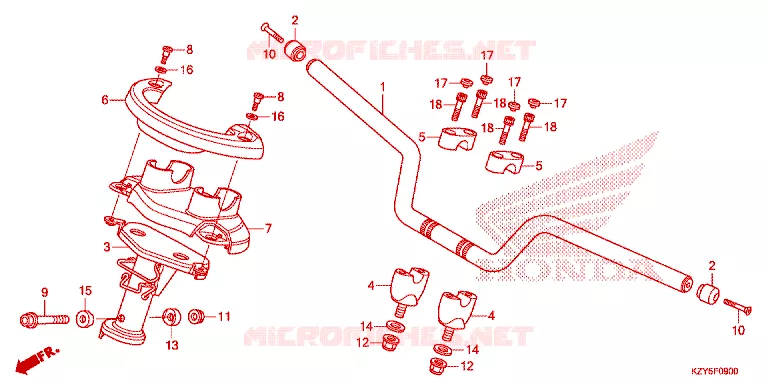 GUIDON - CARENAGE Honda SCOOTER 150 PCX 2015  WW150F