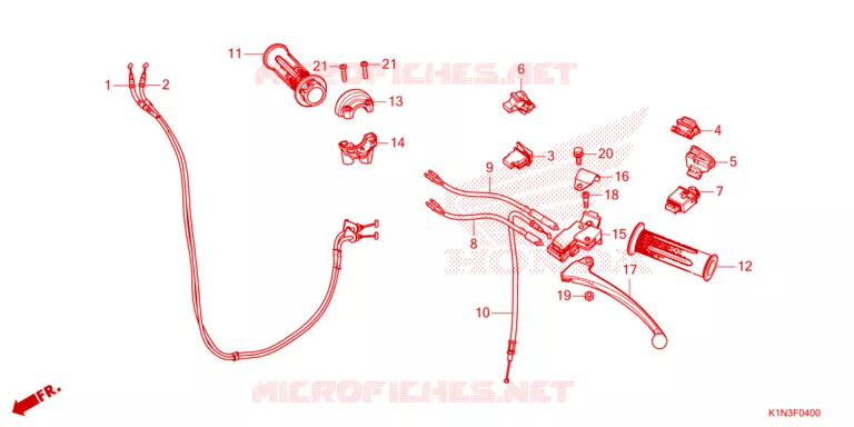 LEVIER DE GUIDON - CABLE - COMMODO Honda SCOOTER 125 SH 2024  FSH125R