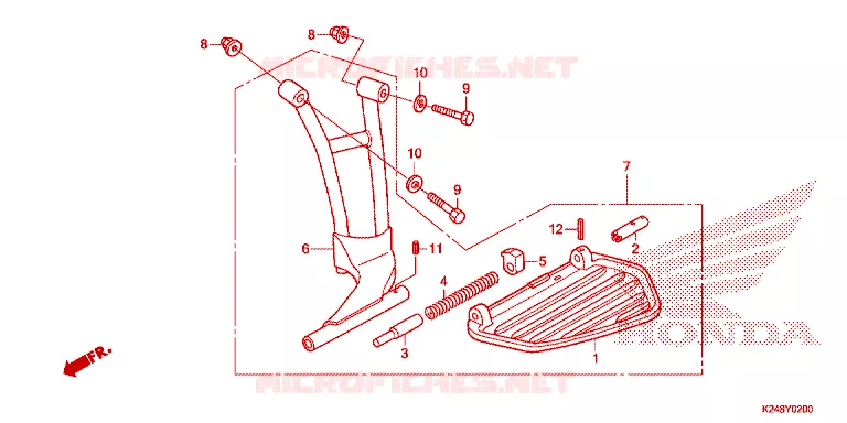 ENSEMBLE MARCHE PIEDS Honda SCOOTER 125 ACTIVA 2016  SCV125G