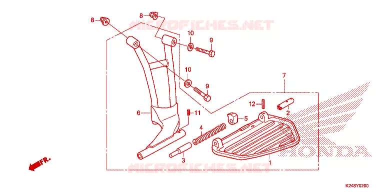 ENSEMBLE MARCHE PIEDS Honda SCOOTER 125 ACTIVA 2016  SCV125G