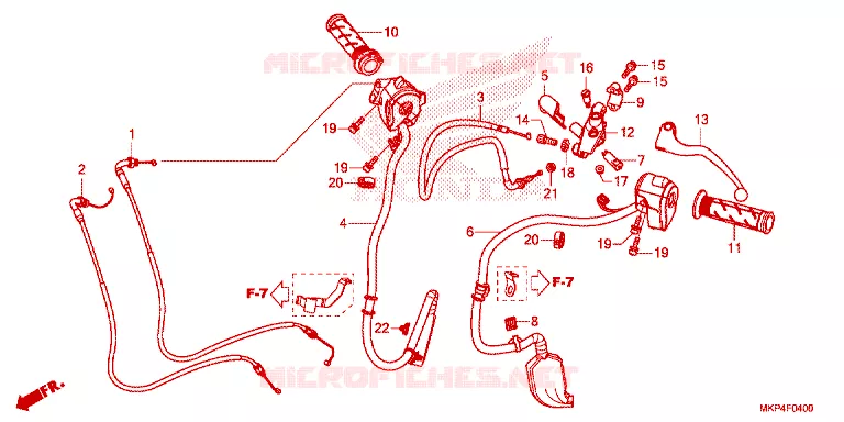 LEVIER DE GUIDON - CABLE - COMMODO Honda MOTO 500 CB 2020  CB500XAL