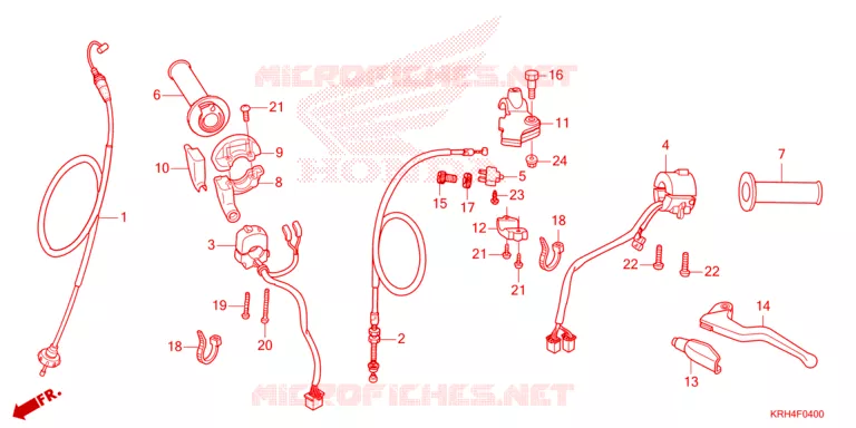 LEVIER DE GUIDON - CABLE - COMMODO Honda MOTO 150 XR 2023  XR150LEP