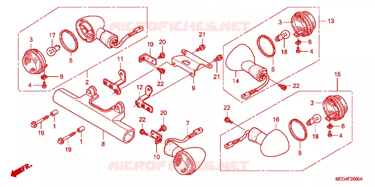 CLIGNOTANT Honda MOTO 750 SHADOW 2004  VT750CA4