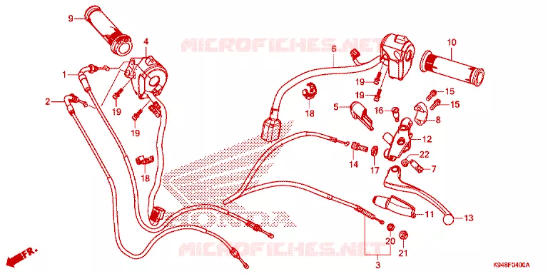 LEVIER DE GUIDON - CABLE - COMMODO Honda MOTO 150 CBF 2018  CBF150NAJ