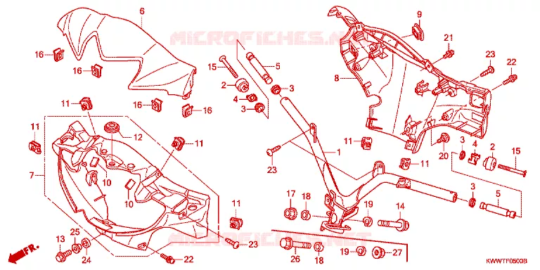GUIDON - CARENAGE Honda MOTO 110 WAVE 2014  AFS110KSFE