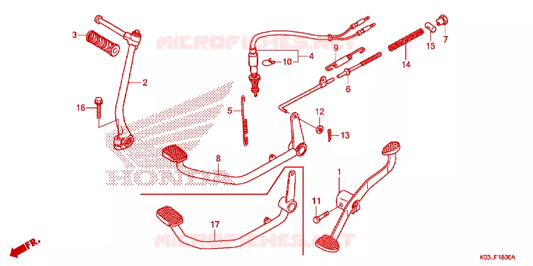 PEDALE - KICK Honda MOTO 110 WAVE 2014  AFS110MCFE