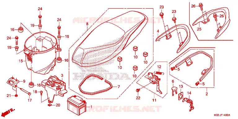 SELLE Honda MOTO 110 WAVE 2014  AFS110MCFE