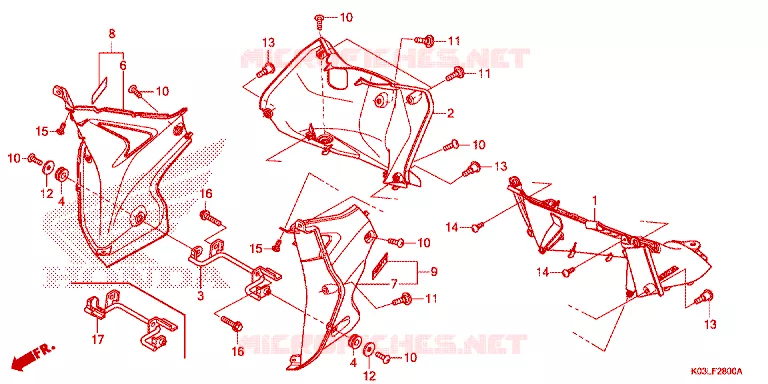 CARENAGE Honda MOTO 110 WAVE 2014  AFS110MSFE