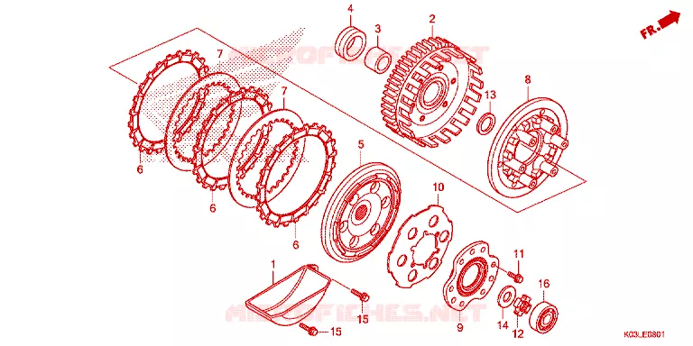 EMBRAYAGE Honda MOTO 110 WAVE 2014  AFS110MSFE