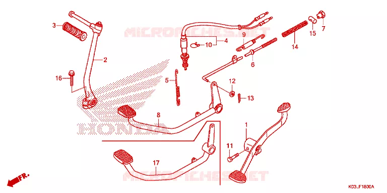 PEDALE - KICK Honda MOTO 110 WAVE 2014  AFS110MSFE