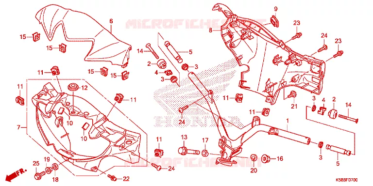 GUIDON - CARENAGE Honda MOTO 110 WAVE 2016  AFS110KSFF