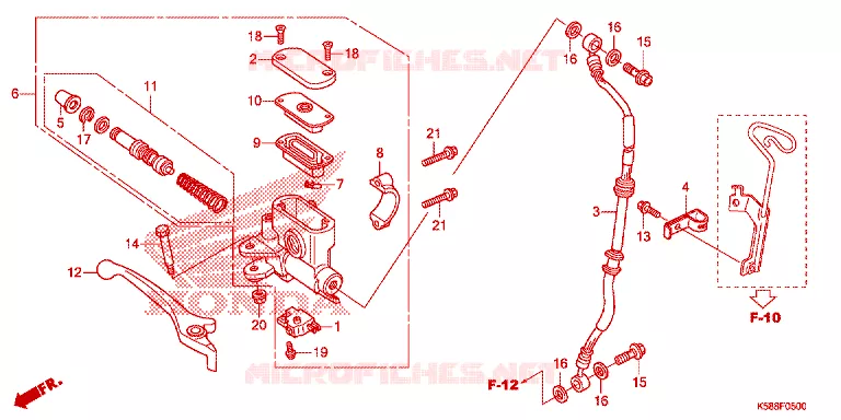 MAITRE CYLINDRE DE FREIN AVANT Honda MOTO 110 WAVE 2015  AFS110MSFF