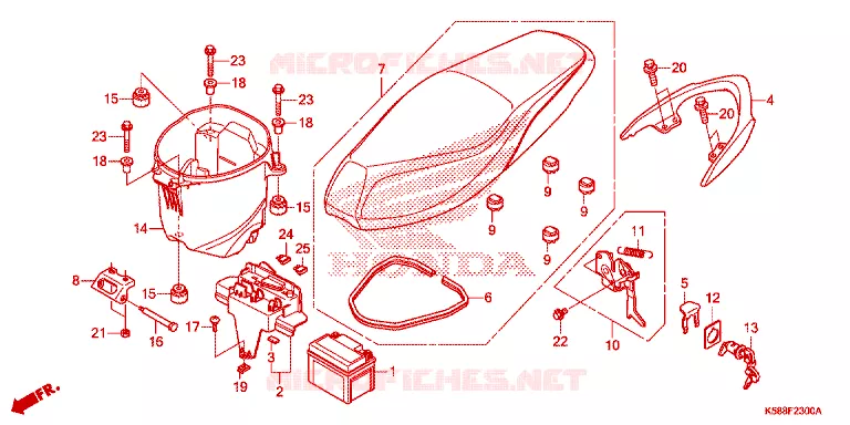SELLE Honda MOTO 110 WAVE 2016  AFS110MSFF
