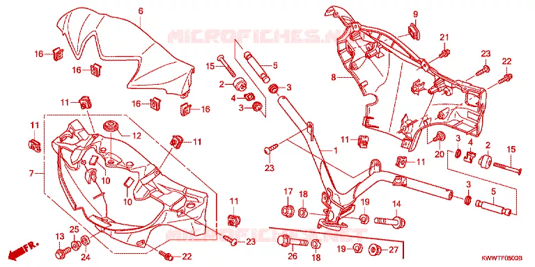 GUIDON - CARENAGE Honda MOTO 110 WAVE 2016  AFS110MSFF