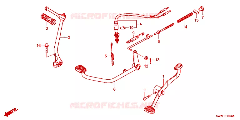 PEDALE - KICK Honda MOTO 110 WAVE 2016  AFS110MSFF