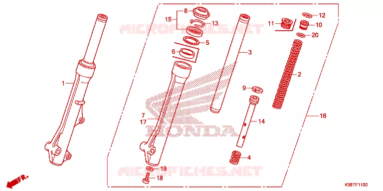 FOURCHE Honda MOTO 110 WAVE 2017  AFS110KDFJ_2TH