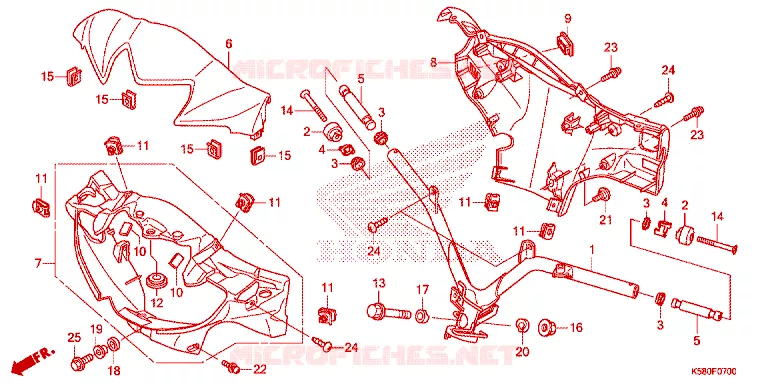 GUIDON - CARENAGE Honda MOTO 110 WAVE 2017  AFS110KDFJ_2TH