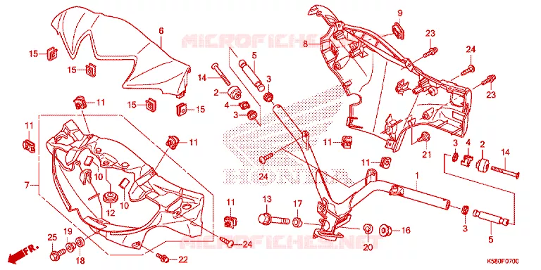 GUIDON - CARENAGE Honda MOTO 110 WAVE 2018  AFS110MSFJ_TH