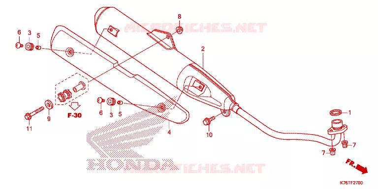 SILENCIEUX D'ECHAPPEMENT Honda MOTO 110 CUB 2020  NBC110MDFL