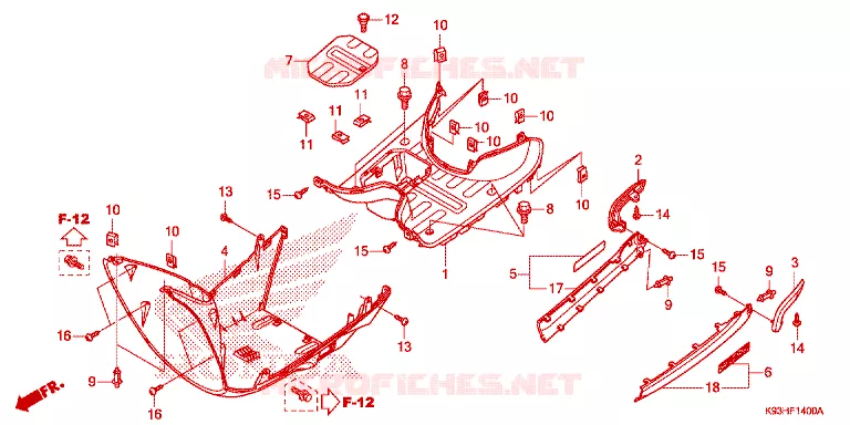 MARCHE PIEDS Honda SCOOTER 110 SCOOPY 2017  ACF110CBTH