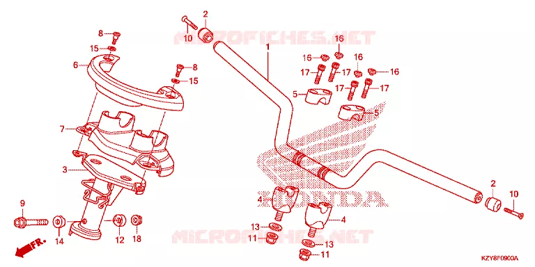 GUIDON - CARENAGE Honda SCOOTER 150 PCX 2012  WW150C_TH