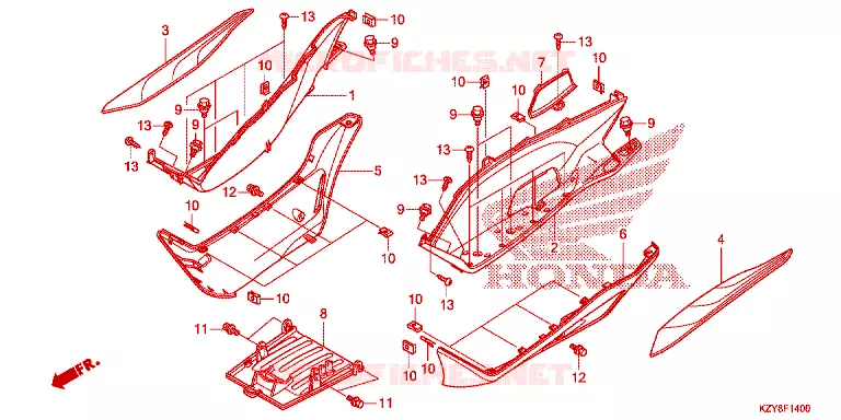 MARCHE PIEDS Honda SCOOTER 150 PCX 2012  WW150C_TH