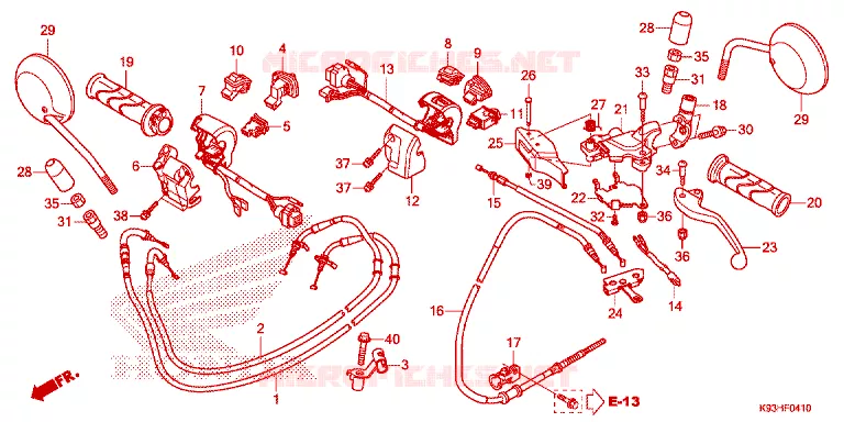 LEVIER DE GUIDON - CABLE - COMMODO Honda SCOOTER 110 SCOOPY 2019  ACF110BTK_2TH