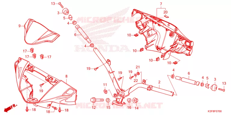 GUIDON - CARENAGE Honda MOTO 125 WAVE 2024  AFS125CSFR_TH