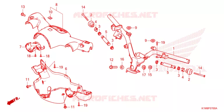 GUIDON - CARENAGE Honda MOTO 110 CUB 2021  NBC110MDFM