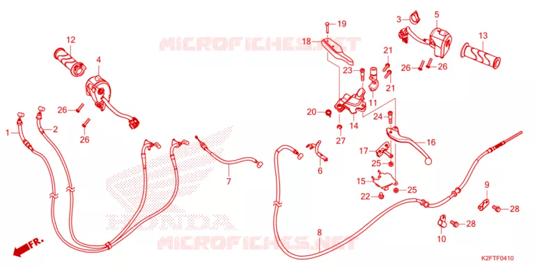 COMMODO - LEVIER - CABLE Honda SCOOTER 110 SCOOPY 2023  ACF110BTP_2TH