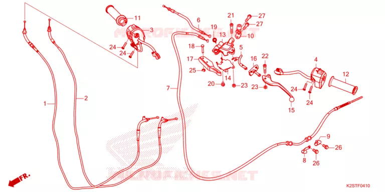 LEVIER DE GUIDON - CABLE - COMMODO Honda SCOOTER 160 CLICK 2024  ACB160CATR