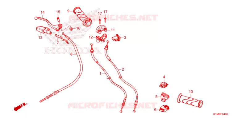 LEVIER DE GUIDON - CABLE - COMMODO Honda MOTO 110 CUB 2024  NBC110MDFR