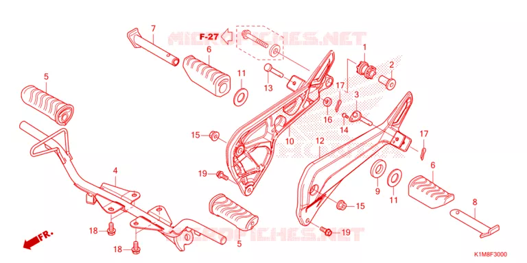 REPOSE PIED Honda MOTO 110 CUB 2024  NBC110MDFR