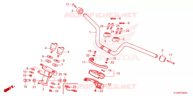 GUIDON - CARENAGE Honda SCOOTER 150 PCX 2022  WW150N_CA
