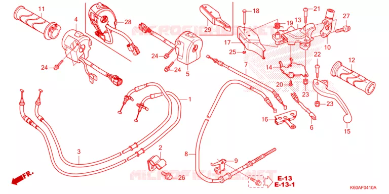 LEVIER DE GUIDON - CABLE - COMMODO Honda SCOOTER 125 CLICK 2019  ACB125BTL