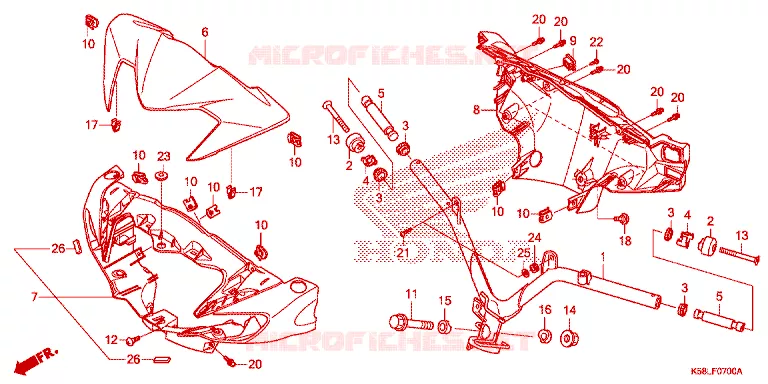 GUIDON - CARENAGE Honda MOTO 110 WAVE 2019  AFS110KSFK