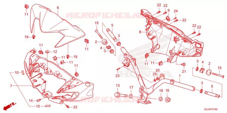 GUIDON - CARENAGE Honda MOTO 110 WAVE 2021  AFS110KSFM