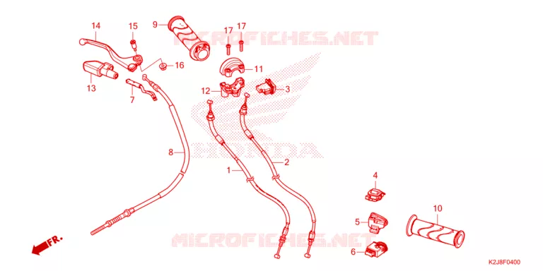 LEVIER DE GUIDON - CABLE - COMMODO Honda MOTO 110 WAVE 2023  AFS110KSFP
