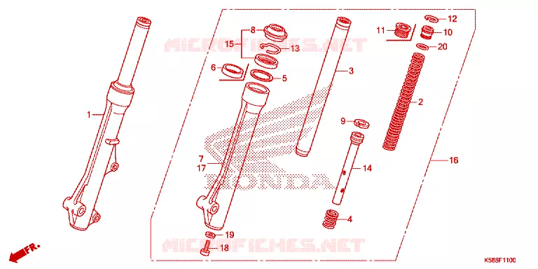 FOURCHE Honda MOTO 110 WAVE 2017  AFS110MSFH