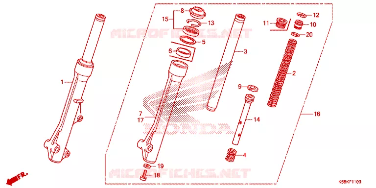 FOURCHE Honda MOTO 110 WAVE 2020  AFS110MSFL