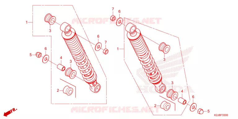AMORTISSEUR ARRIERE Honda MOTO 110 WAVE 2021  AFS110MSFM
