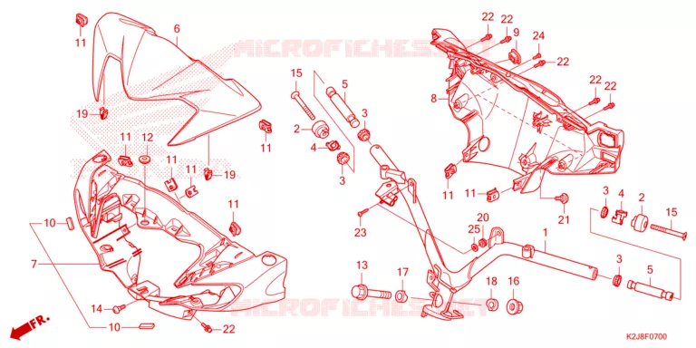 GUIDON - CARENAGE Honda MOTO 110 WAVE 2021  AFS110MSFM