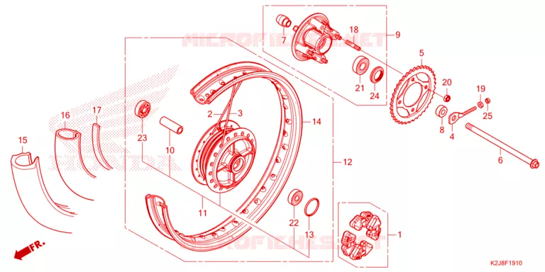 ROUE ARRIERE Honda MOTO 110 WAVE 2021  AFS110MSFM