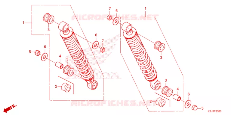 AMORTISSEUR ARRIERE Honda MOTO 110 WAVE 2021  AFS110MSFM